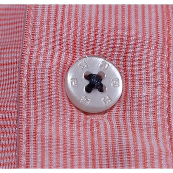 FootJoy ProDry Lisle Salmon Pink White Stripe Golf Staff Polo Logo Stretch NWOT - Picture 12 of 16